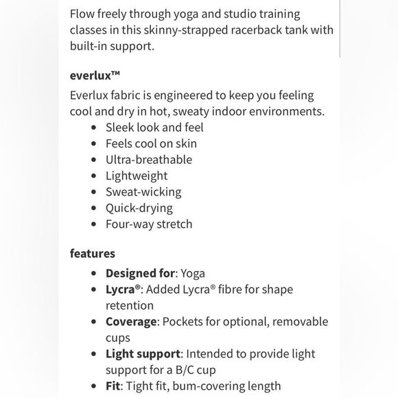 Lululemon Power Y Tank Everlux Silk Rose - Picture 6 of 14